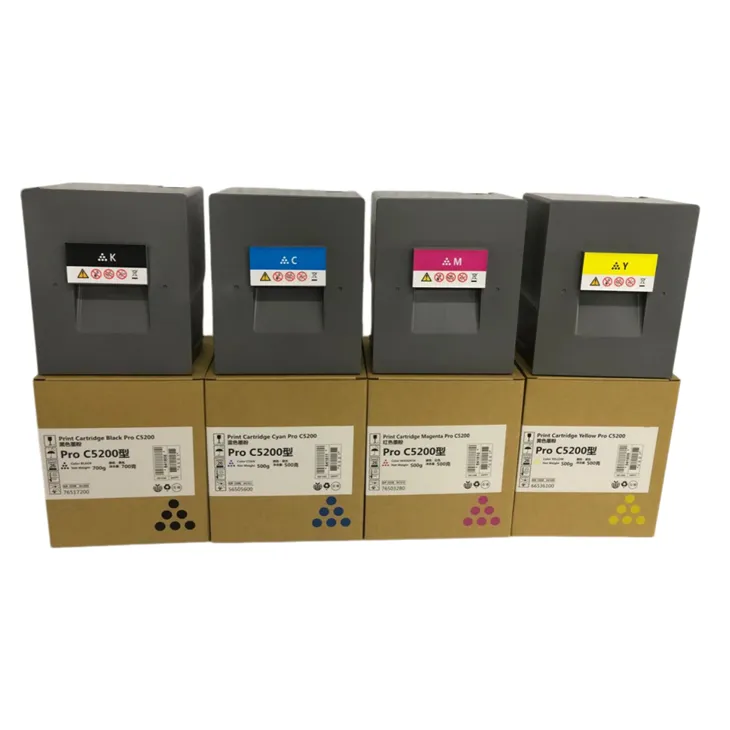 Toner Cartridge For Ricoh Pro C5200 C5210 5200C 5210C With Original Toner Powder BK 700g CMY 500g
